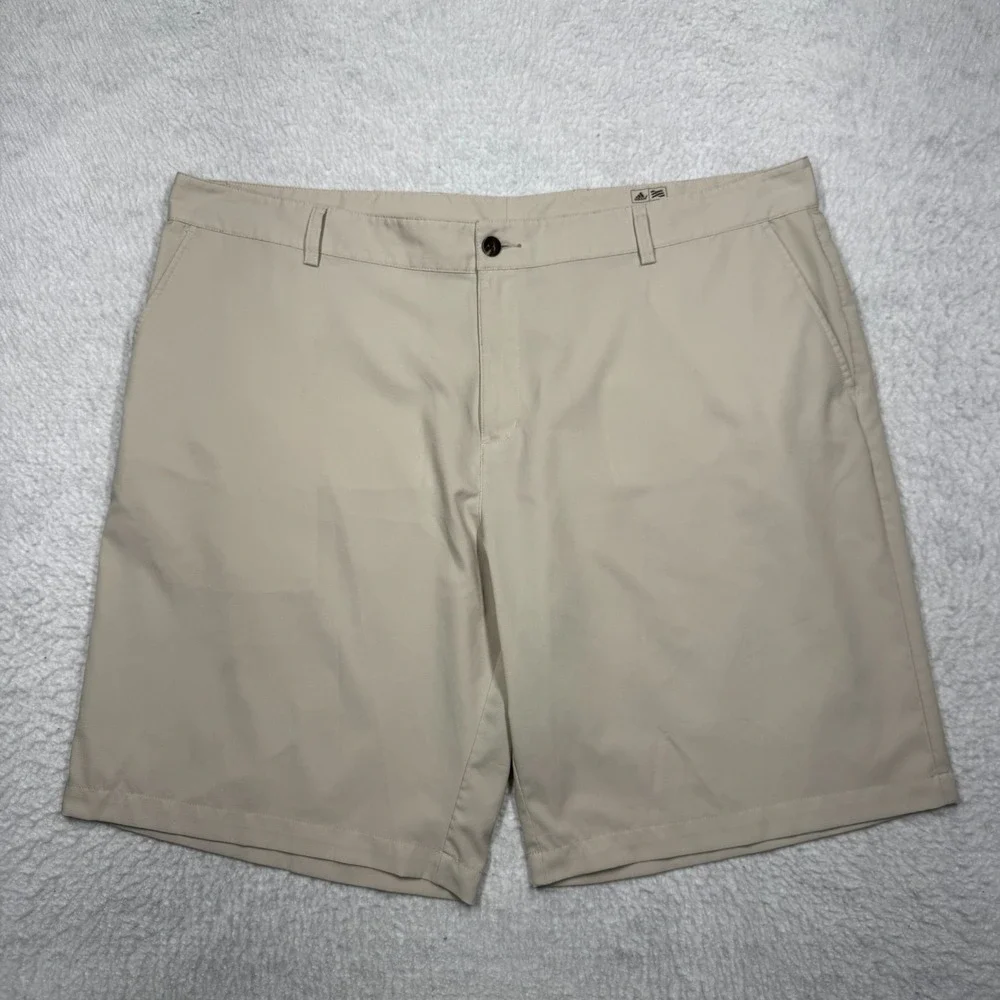 Adidas Khaki Golf Shorts Flat Front Beige Men's Size 44 11
